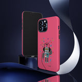 LouliiBot™ Space Friends cute robot with head phones phone case in pink
