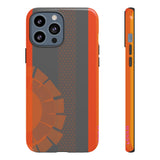 Loulii Fun™ Phone Case in orange and gray with an orange sun