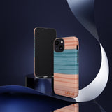 Loulii Fun™ Phone Case in pale pink and blue ribbon stripes