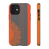 Loulii Fun™ Phone Case in orange and gray with an orange sun