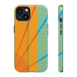 Loulii Fun™ Phone Case in orange and green with an orange sun rays