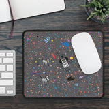 LouliiBot™ Space Friends Gaming Mouse Pad in gray with a mouse on it