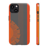Loulii Fun™ Phone Case in orange and gray with an orange sun