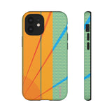 Loulii Fun™ Phone Case in orange and green with an orange sun rays
