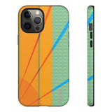 Loulii Fun™ Phone Case in orange and green with an orange sun rays