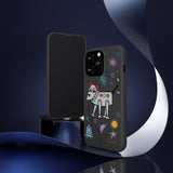 LouliiBot™ Space Friends phone case showing a cute robot dog in black