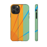 Loulii Fun™ Phone Case in orange and green with an orange sun rays