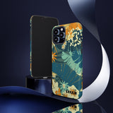 Loulii Blossom™ phone case that shows elegant flowers in a tropical setting