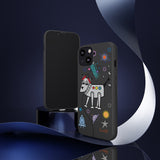 LouliiBot™ Space Friends phone case showing a cute robot dog in black