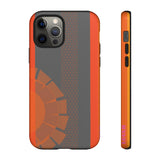 Loulii Fun™ Phone Case in orange and gray with an orange sun