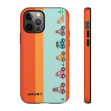 Loulii Fun™ Phone Case in orange and blue with cute little cars