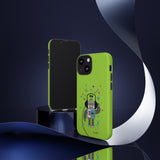 LouliiBot™ Space Friends cute robot with head phones phone case in green
