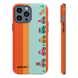 Loulii Fun™ Phone Case in orange and blue with cute little cars