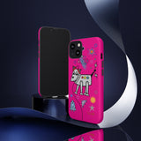 LouliiBot™ Space Friends phone case showing a cute robot dog in pink