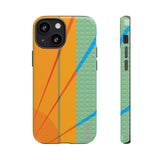 Loulii Fun™ Phone Case in orange and green with an orange sun rays