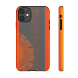 Loulii Fun™ Phone Case in orange and gray with an orange sun