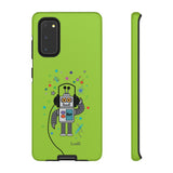 LouliiBot™ Space Friends cute robot with head phones phone case in green