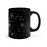 LouliiBot™ Space Friends Mug in black view of handle from the left