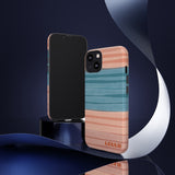Loulii Fun™ Phone Case in pale pink and blue ribbon stripes