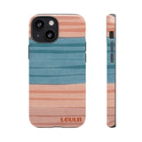 Loulii Fun™ Phone Case in pale pink and blue ribbon stripes
