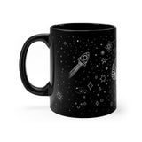 LouliiBot™ Space Friends Mug in black view near the handle