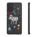 LouliiBot™ Space Friends phone case showing a cute robot dog in black