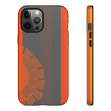 Loulii Fun™ Phone Case in orange and gray with an orange sun