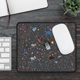LouliiBot™ Space Friends Gaming Mouse Pad in black with a mouse on it