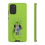 LouliiBot™ Space Friends cute robot with head phones phone case in green