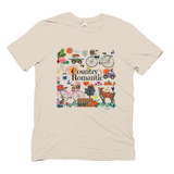 Sand color Organic T-shirt with Contry Romantic print