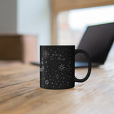 LouliiBot™ Space Friends Mug in black left view on a wooden table