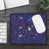 LouliiBot™ Space Friends Gaming Mouse Pad in blue with a mouse on top