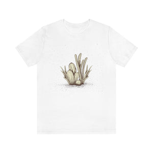 Desert Cactus Unisex tee with a cactus graphic in the color white