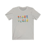 Garden Flowers Unisex s t-shirt that shows colorful flowers in the color silver