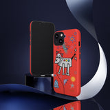 LouliiBot™ Space Friends phone case showing a cute robot dog in space in orange
