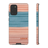 Loulii Fun™ Phone Case in pale pink and blue ribbon stripes