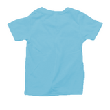 back of a blue Swing Set Toddler T-Shirt 100% Organic without art work