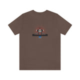 Louliibot tee with cute robot DJ graphic in the color brown