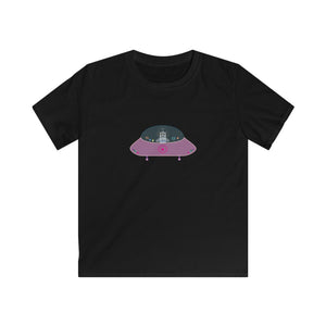 LouliiBot™ Robo Flying Saucer -Purple t-shirt in black