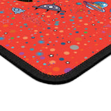 LouliiBot™ Space Friends Gaming Mouse Pad in red close of of the corner