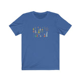Vases Unisex Tee that has pretty vases with flowers in the color in blue