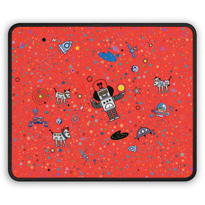 LouliiBot™ Space Friends Gaming Mouse Pad in red