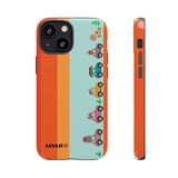 Loulii Fun™ Phone Case in orange and blue with cute little cars 