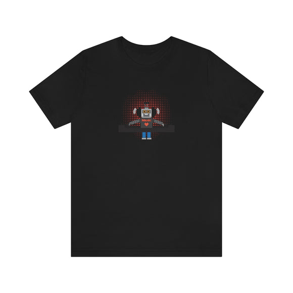 Louliibot tee with cute robot DJ graphic in the color black