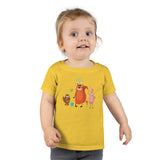 LIttle girl wearing a Friends Toddler T-shirt in yellow