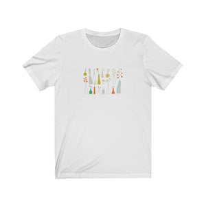 Vases Unisex Tee that has pretty vases with flowers in the color white