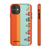 Loulii Fun™ Phone Case in orange and blue with cute little cars 