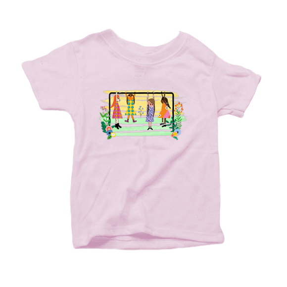 Swing Set Toddler T-Shirt 100% Organic in pink